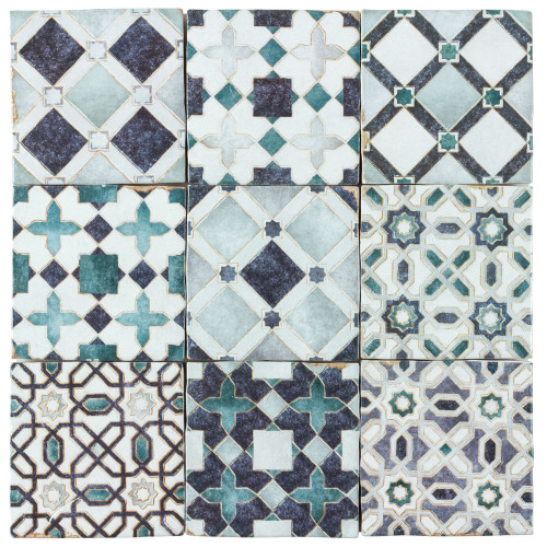 Moroccan Habitat Moroccan Mix Azure 4x4 - Tiles Direct Store