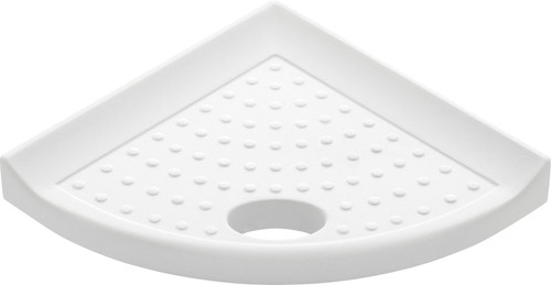 Questech Metro Lugged 5 inch Corner Shelf Soap Dish, Bright White Polished, Size: 5 Corner Soap Dish