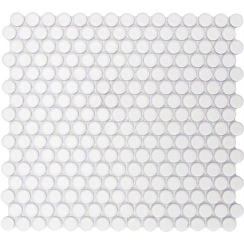 CC Mosaics - Matte Penny Round White Mosaic 12x12 (UFCC108-12M)