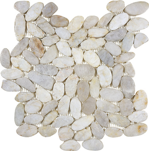 Zen Fiji Cream Flat Polished Pebble Mosaics 12x12