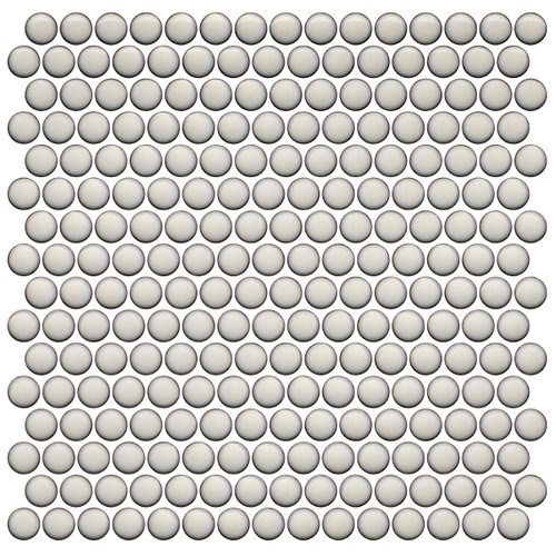 CC Mosaics Plus+ Pearl White Bright Penny Round Mosaic 12x12 (UFCC125-12M)