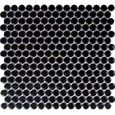 CC Mosaics - Matte Black Penny Round Mosaic 12x12 (UFCC159-12M)