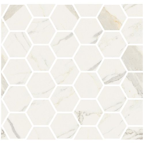 Marmorea Bianco Calacatta Polished 2" Hexagon Mosaic (FIBCH)