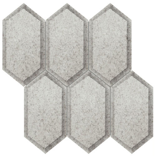 Obsidian Antique Silver Crystal Hexagon Mosaic (3001-0139-0)