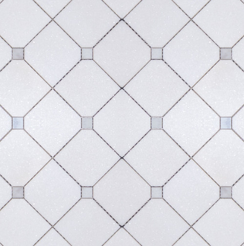 Manhattan Large Thassos Square & Carrara Dot Polished Mosaic (MB152)