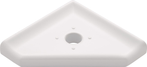 Geo Lugged White Polished Corner Soap Dish 5" (SBA19413)