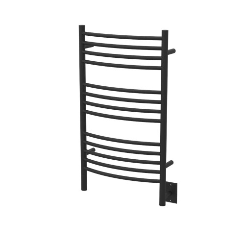 Jeeves C Curved Matte Black Heated Towel Rack