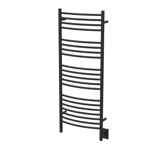 Jeeves D Curved Matte Black Heated Towel Rack