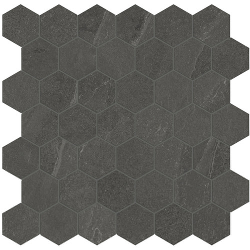 Nord Carbon Matte Porcelain 2 in. Hex Mosaic (4501-0394-0)