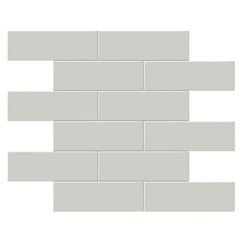 Soho Halo Grey Glossy Brick Porcelain Mosaic 2x6 (ATO4501-0497-0)