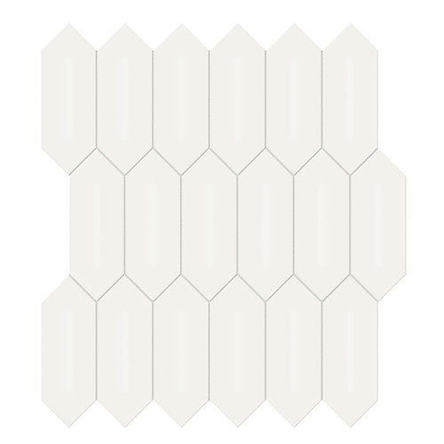 Soho Canvas White Matte Glazed Porcelain Picket Mosaic 2x5 (ATO4501-0487-0)