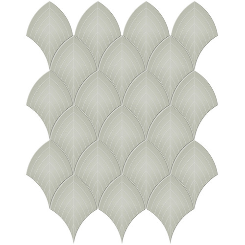Soho Soft Sage Glossy Glazed Porcelain Scallop Mosaic 10.75x13.35 (ATO4501-0517-0)