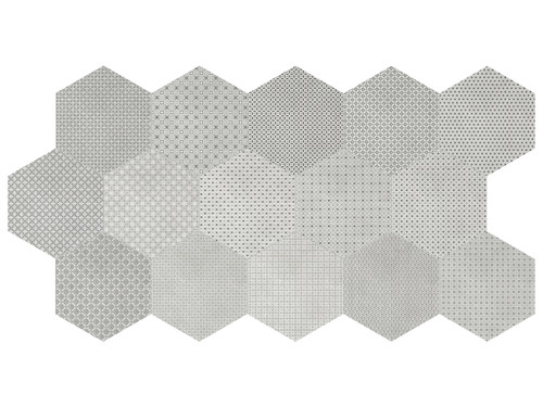 Tapestri Wool Matte Pressed Glazed Porcelain Hexagon Blend 8.5" (ATO4500-0988-0)
