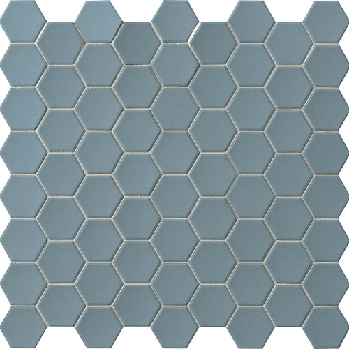 Hexa Azure Mist Matte Hexagon Mosaic