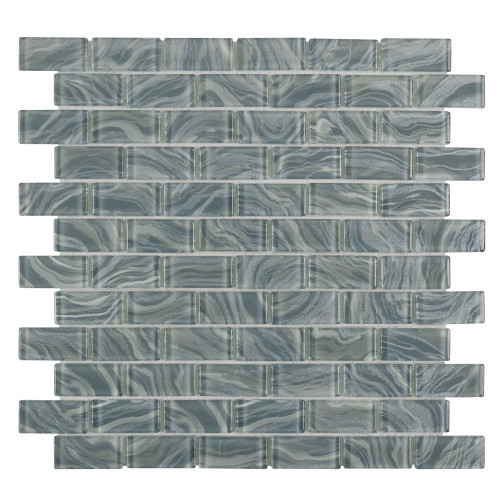 Oceanique High Tide Grey Glossy Mosaic 1x2