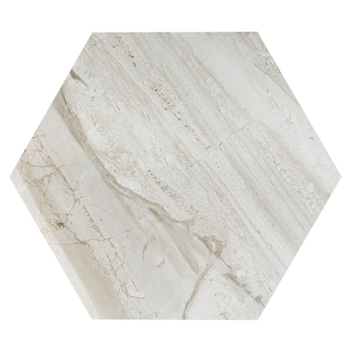 Marble Ridge Ashen Silk Polished 11" Hexagon