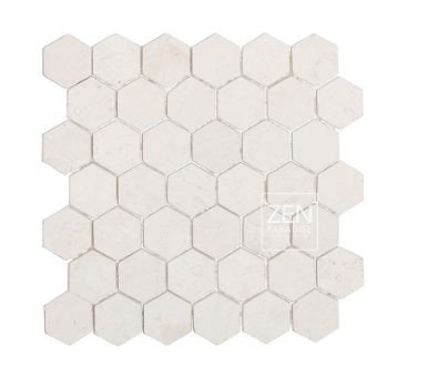 Hexagon White Marble 12.25"x12.25"