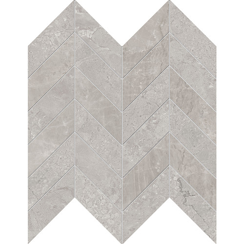 Velvet Chevron 12x12 Grey Mosaic