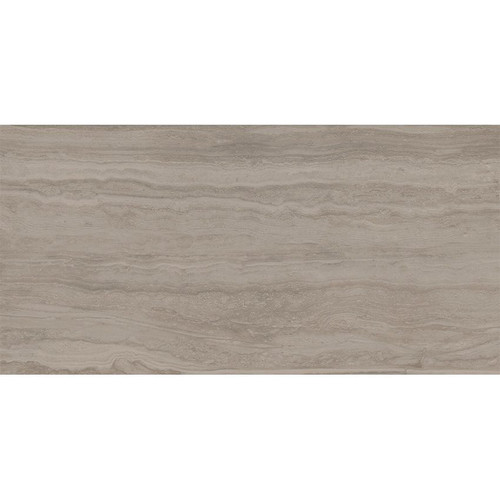 Pointe Travertine Dark Grey 12" x 24" Rett Matte