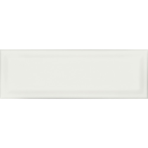 Soho Canvas White Glossy Beveled Ceramic 4x12 - Tiles Direct Store