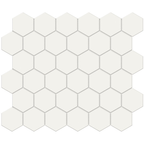 Soho Canvas White Matte Glazed Porcelain Hexagon Mosaic 2