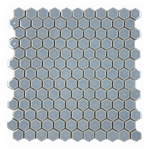 Hexa Hues Light Blue Glossy Mosaic 1"