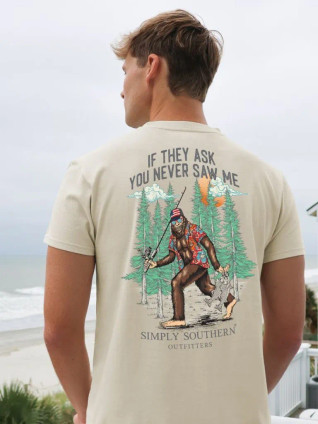Model wearing Simply Southern Men's Bigfoot T Shirt