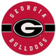 UGA Bulldogs logo car coaster closeup