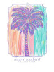 Closeup of Simply Southern Palm Tree White Short Sleeve T-shirt