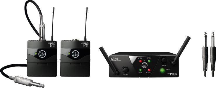 AKG WMS40 Mini2 Mix US45A Vocal/Instrument system includes: 1 x SR40 Dual  Mini Receiver; 1