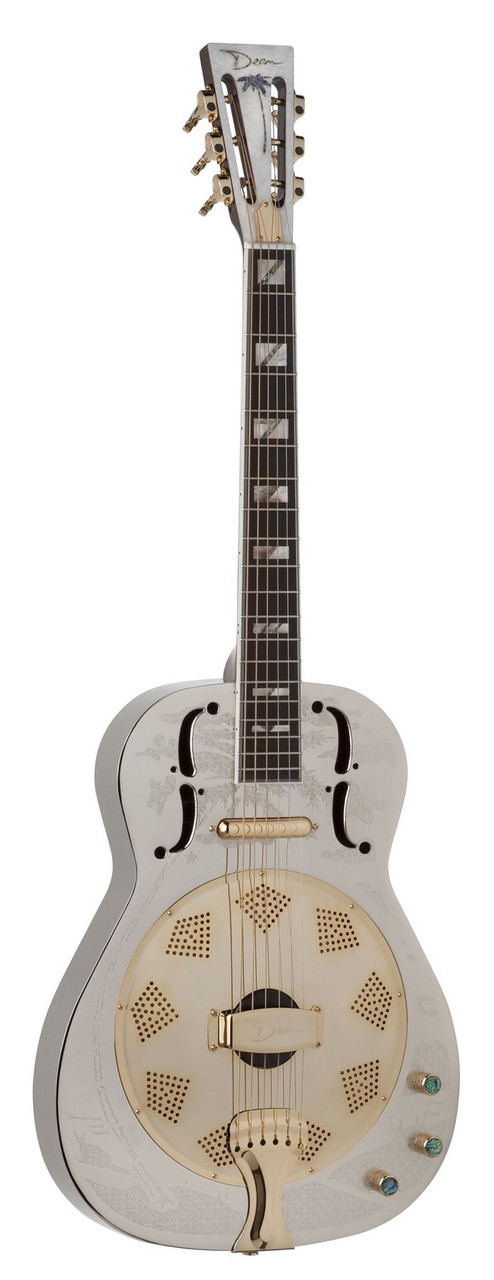 dean resonator thin body electric caw brass