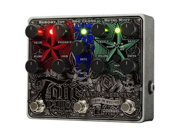 Electro-Harmonix TONE TATTOO  Multi-effects pedal: Metal Muff, Neo Clone, Memory Toy 9.6DC-200 PSU included