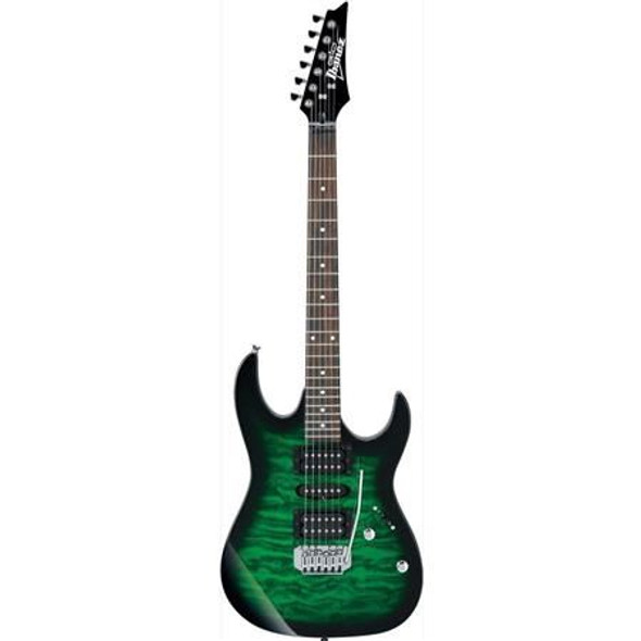 Ibanez GRX70QATEB GIO RX 6str Electric Guitar - Transparent Emerald Burst