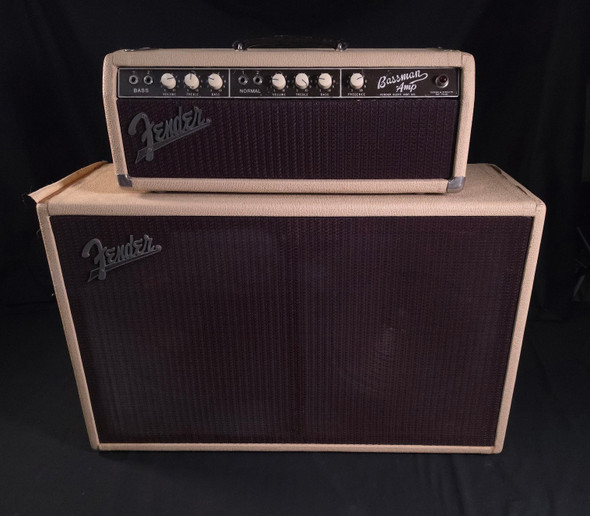 (FENCX4) 1962 Fender Bassman Head and 2x12 Cabinet Blonde (W667)