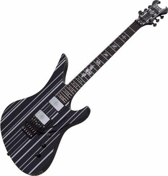 Schecter SYNYSTER CUSTOM GLOSS BLACK / SILVER PINSTRIPES 1740-SHC