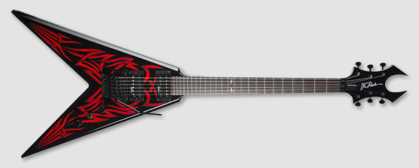 B.C Rich Kerry King V2 - Onyx with Gen 1 Tribal Graphic