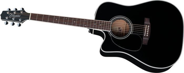 Takamine EF341SC-LH Pro Series Dreadnought Acoustic Electric Guitar, Black, Left Handed With Case