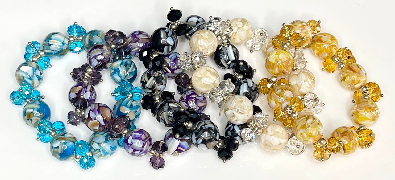 Wholesale Shell & Crystal Stretch Bracelets