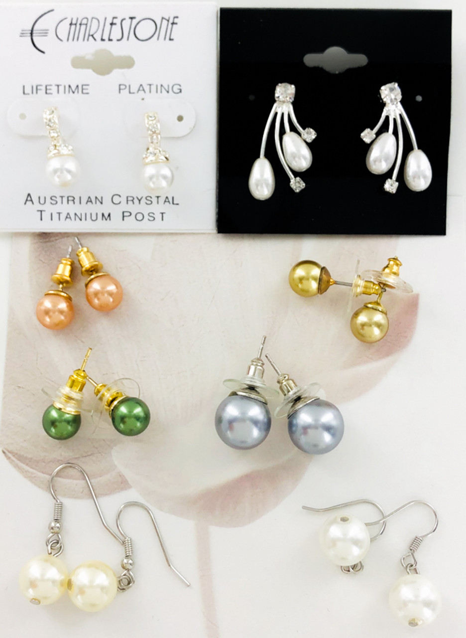 Wholesale Pearl Earring Assortment by the Dozen