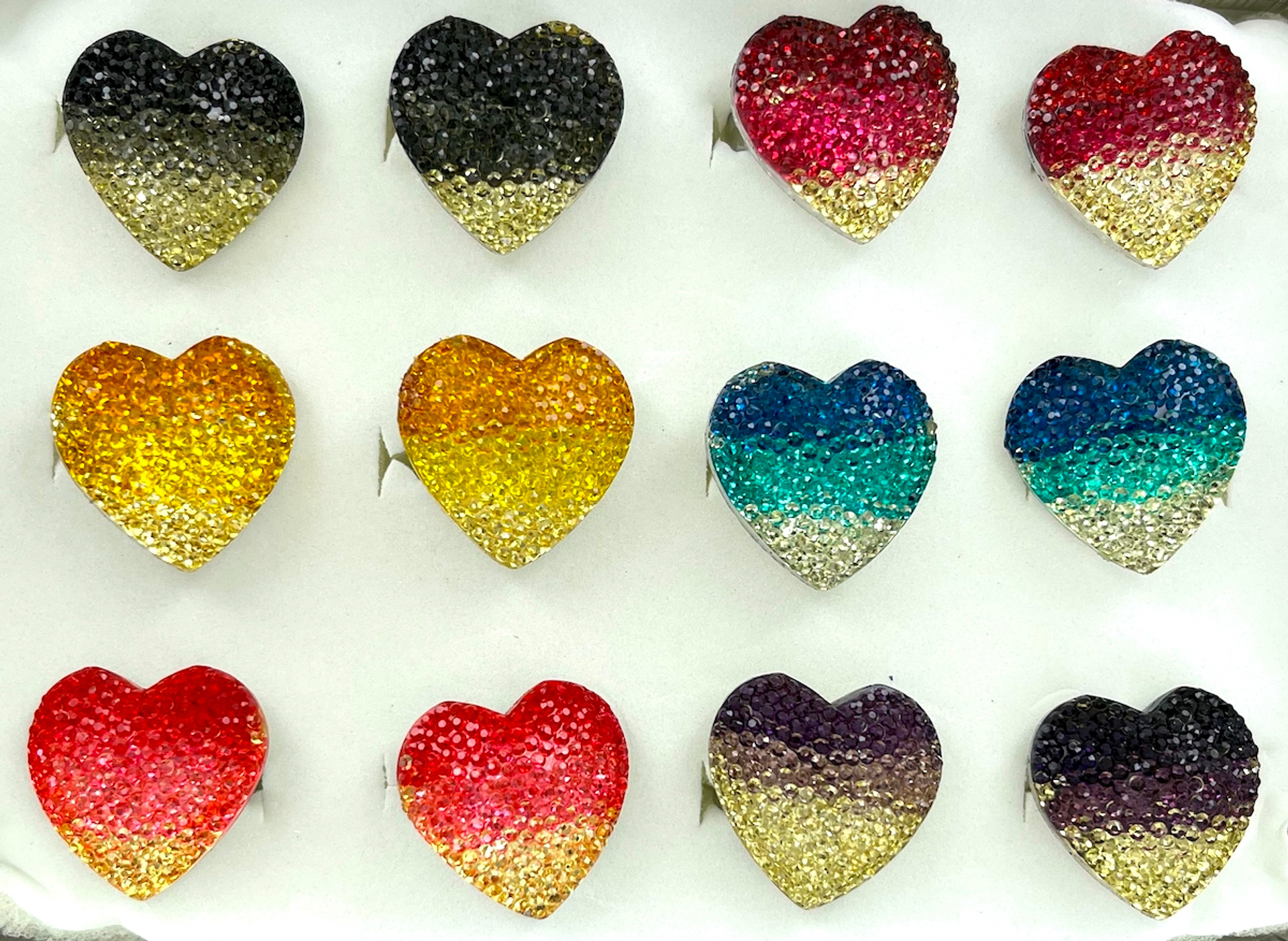 Sparkle Heart Bead Assortment for Jewelry Making, Glitter Heart