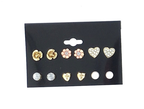 Wholesale Earring Assortment - 6 Pairs on a Card