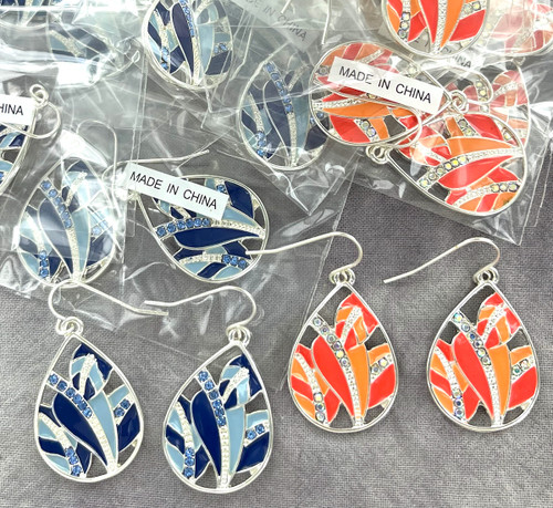 Wholesale Tear Drop Earrings by the Dozen - Boca Brights