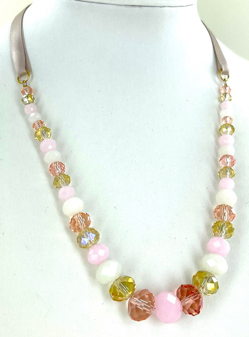 Shell Beaded Necklace Featuring Rubber Heishi Bead Details. - Approximately  16