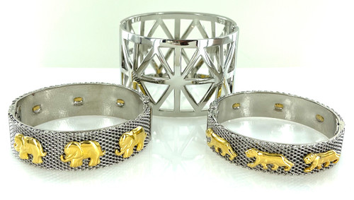 Gold Plated Diamond Cut Gold Layered Bangle Bracelets 20MM (Half a Dozen)