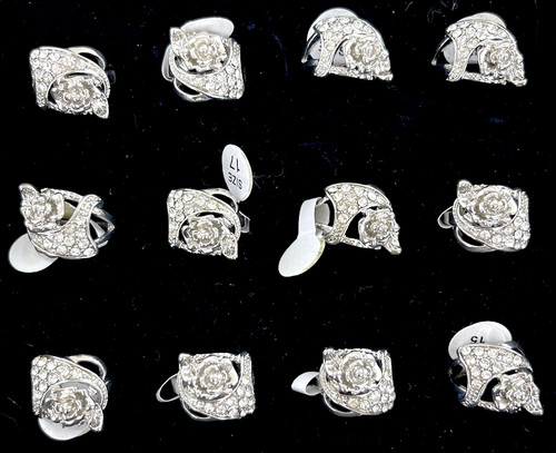 Wholesale Sized Rings by the Dozen - Cristal Rose