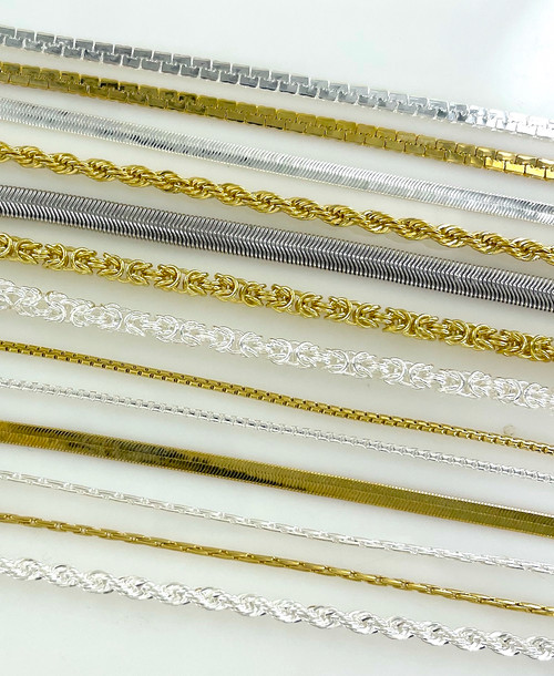 Wholesale Assorted Plated Chain Necklaces by the Dozen