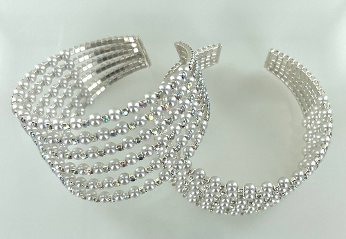 Wholesale Silver & Pearl Cuff Bracelets by the Dozen