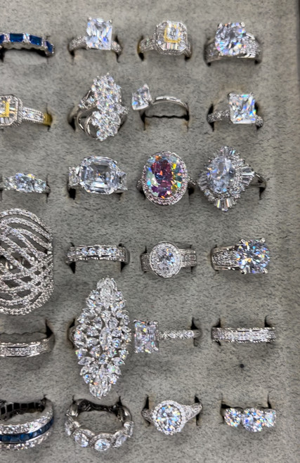 72 Fancy CZ Cocktail Rings - Less Than $5.99 Each Ring