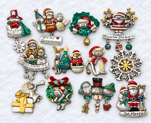 Vintage Christmas Pins by the Dozen