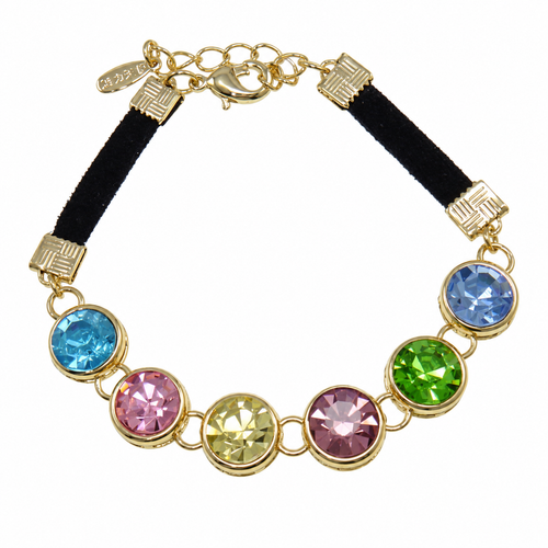 Wholesale Bracelets by the Dozen - Rhinestone with Velveteen 